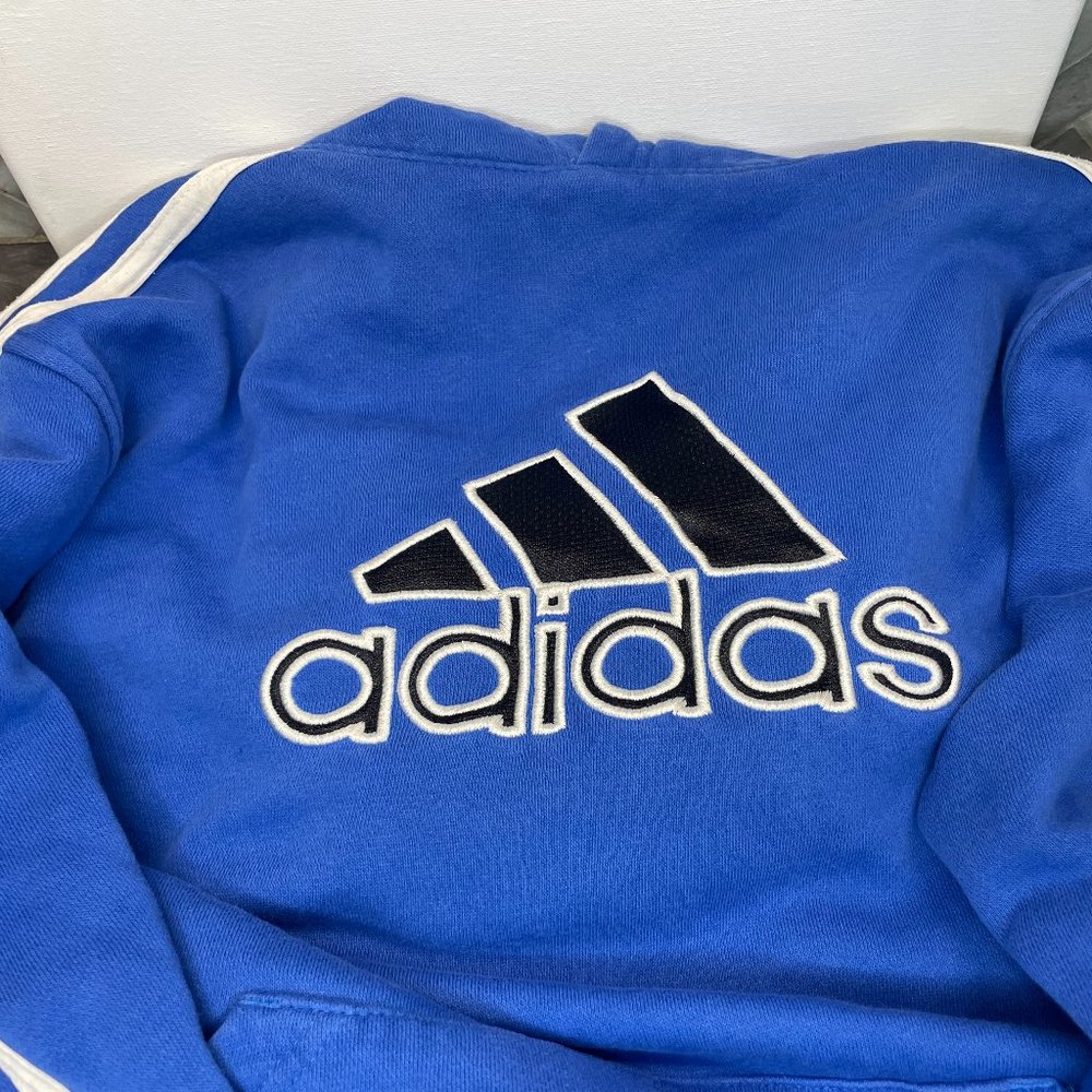 ADIDAS Size M Blue Hooded Sweatshirt - Soft and warm!